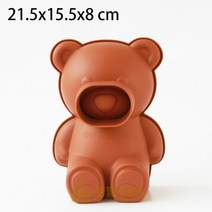 곰돌이 실리콘 몰드 케이크 초콜릿 베이킹 모형틀 과자틀 입체, 브라운