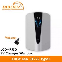 EVSE 월박스 EV 자동차 충전기 전기 충전 스테이션 타입 2 48A 22KW 3 상 IEC62196-2 플러그 5m 케이블 694887, 48A J1772 Type1 694887