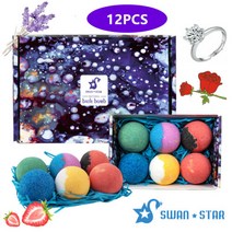 6/12pc 배쓰 밤 볼 Organic Essential 오일s Spa Bath Soap Set with Finger Ring, 12Pcs