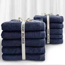 테리파머 호텔 수건 200그램 리본포장 면사, 블루, 20개