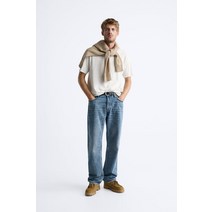 독일 자라 ZARA 베이직 미디엄 웨이트 티셔츠 - 에크루 / 블랙