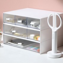 회사 책상위 정리함 칸나눔 투명 미니서랍 꾸미기 문구수납 도장 집게 클립, 핑크2칸