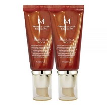 퍼펙트 미샤 M 커버 비비크림 50ml 21호 x 2개 빨간 베이스메이크업 홍