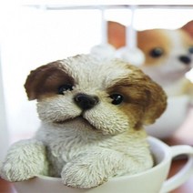 웰시코기 슈나우저 시츄 요크셔테리어 미니어처 컵 동물 소품 인형, 슈나우져