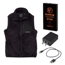 EVENRIVER 이븐 리버 R315 일렉트로모 플리스 베스트 풀 세트 LL 5:블랙 일렉서모 소프트 터치 플리스 소재 카본 나노 튜브 높은 I-WARM을 탑재 워크웨어 베스트 케이블 어댑터 작업복