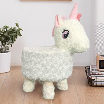 양 스툴 동물 캐릭터 의자 간이 보조 의자 화장대, 01 캐릭터 [탈착세탁 가능] 핑크 유니콘