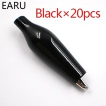 케이블트레이 실리콘전선 와이어메쉬 악어클립 20pcs28mm 금속 악어 클립 g98 악어 전기 클램프 테스트 프로브 미터 블랙 레드 플라스틱 부팅 자동차 ​​자동 호환 지원, 블랙 20pcs
