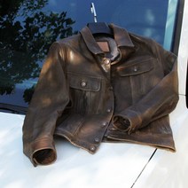 가죽 점퍼 미국 복고풍 할리데이비슨 재킷 메쉬 슈트 코미네 스피디 아라이 다이네즈 바이크 바람막이 레빗 알파인스타, 다크 브라운양가죽