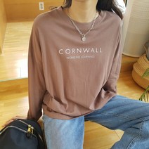 상상그이상 여성용 국내제작 콘긴 긴팔 티셔츠 레이어드 간절기 데일리룩 루즈핏 체형커버 심플한 레터링 포인트 자켓 안에 입을 기본티셔츠