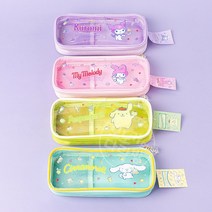 [sanrio] 산리오 투명 펜케이스 필통 (시나모롤 마이멜로디 쿠로미 폼폼푸린)