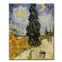 DIY 캔버스페인팅 명화그리기 유화 - 풍경 40x50, L50_고흐의 싸이프러스 나무가 있는 길