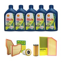 폭스바겐 제타 엔진오일 세트, 뉴 제타(11~18년), 2.0 TDI [CFF] 4L, HEIDEL 오일필터+에어크리너 ECO