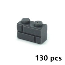 롱브릭타일 접착식파벽돌 파벽돌 DIY 빌딩 블록 벽 그림 벽돌 1x2 1x3 1x4 L 도트 교육 크리 에이 티브 건, 02 dark gray 1X2 130pcs