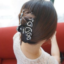 레인걸 웨이브파도 큐빅 왕집게핀 머리핀 헤어핀