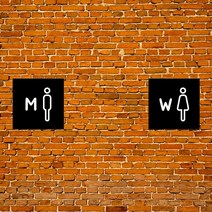M.LAB 픽토그램 화장실 표지판 restroom 명패 현판 도어사인 미니간판, 검정 남