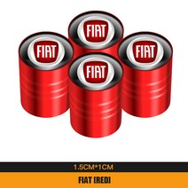 밸브 4PCS 금속 합금 자동차 휠 타이어 밸브 스템 캡 피아트 500 그랑 데 Punto Tipo Stilo 우노 아스트라, 01 A Red