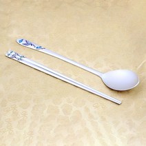 명품 특칠보 은수저 99％ 112.5g, 연꽃문자문 파랑 329