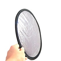 휴대용 반사판 조명판 지름 30cm 화이트 실버 양면, 1개