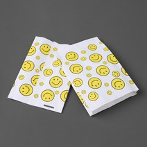 노란 스마일 페이퍼백 90p세트 M형 종이 봉투 선물 답례 물건 소품 포장 팬시 악세사리 귀걸이 핀, 상세페이지 참조, 상세페이지 참조