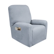 릴렉스체어 편한의자 캠핑의자 높은 스트레치 부드러운 안락 의자 소파 커버 거실 탄성 안락 의자 소파 슬립, 밝은 회색, 4인석 10개