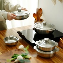 알라딘 실용만점 통5중 찌개 라면 계란찜 이유식 스텐냄비, 알라딘 냄비 14cm