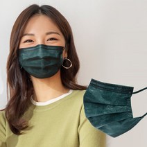 에어에이드 평면형 컬러룩 마스크 대형, 50매입, 1개, 다크그린