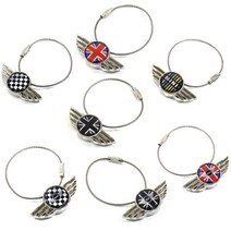 미니 와이어키링 열쇠고리 키링 키홀더 유니온잭 미니쿠퍼용품 미니쿠퍼악세사리 키케이스 스마트키, 유니언잭