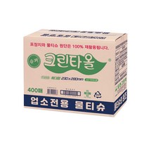 유한그린텍 크린타올 물티슈 400매 1BOX 개별포장 업소용물티슈 식당물티슈, 1박스, 400ea, 1개  1매