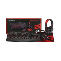 게이밍 패키지 세트 ReDregon WaveImpact S103 블랙, S103 게이밍 풀셋트 키보드 마우스 헤드셋 마우스패드