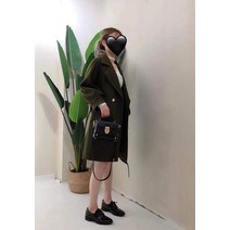 모직 코트 겨울 가을 여성의류 하프기장 빅 칼라 와이드 슬리브 통 수구 허리보정 허리띠코디 2871461250