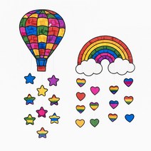 만들기자랑 썬캐쳐 셀로판지 모빌 만들기재료 드림캐쳐 모자이크, 썬캐쳐모빌(열기구)