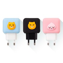 카카오프렌즈 퀵차지 QC3.0 고속 충전기 급속 어댑터, 라이언블루
