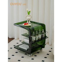 OUYOULIFE 아크릴 테이블 연예인 투명 이동식 선반 트레이, E