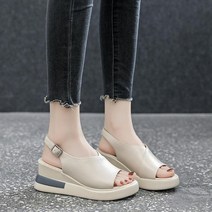 가죽 플랫폼 웨지 샌들 신작 하이힐 물고기 여자여름샌들 통굽슬리퍼 여자슬리퍼 예쁜슬리퍼 웨지슬리퍼