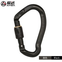 캠핑 Xinda 야외 귀 모양의 Carabiner 슬라이딩 나사 CE UIAA 등산 제품, 01 Black