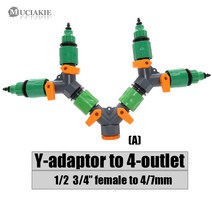 1KIT Garden Water Connectors Shut Off Y Tap to 4-Outlet Adapters Joint 4/7mm 8/11mm Hose, 01 AxAB879C