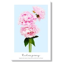 풍수 액자 모란꽃 그림 액자, 08. 핑크 모란 꽃다발, 01 3호 21x29(cm)