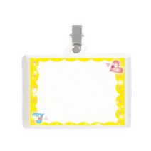 ※명찰/집게형투명비닐명찰/가로형/노랑/10개, 단품