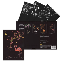 오꿈 스크래치페이퍼 컬러링보드 어린이스크레치종이, 30 동물 (엽서) 4set