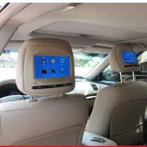 차량용 후석 헤트레스트 모니터 범용 TV 뒷좌석 TV 모니터 7 인치 TV 연결 DVD 카드, 7 인치 베이지 AV