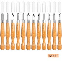 목공예 우드카빙 버터나이프 접도 우드 카빙 키트 우드카빙세트 목공칼 끌집 1-12pcs, 12개