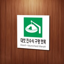 카시드 WPS453 대빗진수식구명뗏목표지 안내판 표지판 표시판 표찰 팻말 명판 주의 경고, 포맥스