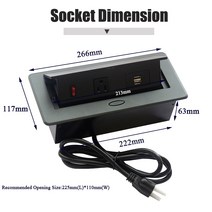 완속 가정용 전기미국 플러그 USB 충전 및 켜기 끄기 버튼 댐핑 느린 팝업 데스크탑 개폐식 전기 소켓 콘, 02 Black_02 EU_01 1