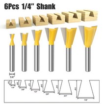 이중 드릴 비트 세트 멀티 커터 날 6mm8mm 생크 14quot Shank 공동 목공, 6Pcs 6.35mm Shank