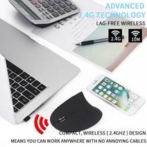 버티컬마우스 인체공학 무선 마우스노트북/데스크탑/PC/Macbook 용 왼손잡이용 인체 공학적 마우스 2.4G 무, 한개옵션0, 한개옵션1