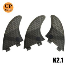 서핑보드 Upsurf 로고 더블 탭 핀 S/M/L/UK2.1 서핑 보드 허니컴 유리 섬유 Quilhas Fins, [12] K2.1 3pcs