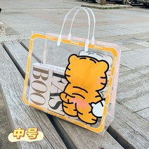 쇼핑백 투명 pvc 포장 핸드백 러블리 타이거 선물 가방 의류 업소용 외출 패션 pp쇼핑백 제작 가능, 02 투명호랑이 미디움【31*11*27cm】, 03 3개장