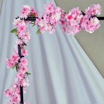 210cm 벚꽃조화 넝쿨 장식용 풍성한 벚꽃넝쿨 조화꽃, 퍼플