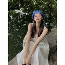 여름 여성 프렌치 화이트 스퀘어넥 나시 원피스 비치 바캉스 시원한 인생컷 스커트
