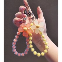 핸드폰 스트랩 비즈 러블리한 스마트폰 마카롱 팔걸이 악세사리, 분홍 마카롱, 1개
